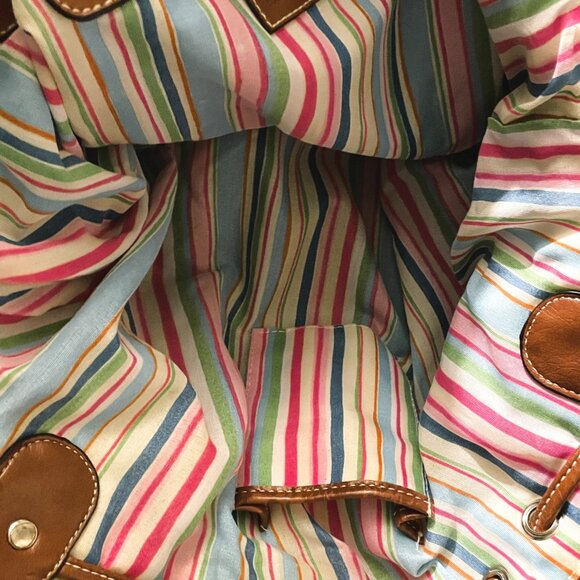 Croft & Barrow Vintage Ultra Colorful Large Shoulder Bag. Canvas Leather Purse. - Picture 10 of 16